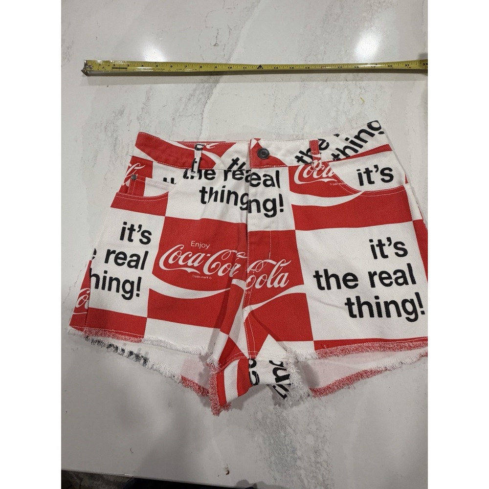 Coca Cola Coke Women's Denim Advertising Jean Shorts Size M Waist 28